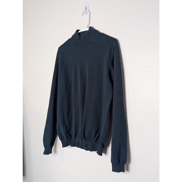 Eddie Bauer Vintage Mens Sweater Size Medium Long Sleeve Navy Cotton Crew-Neck - Picture 3 of 9